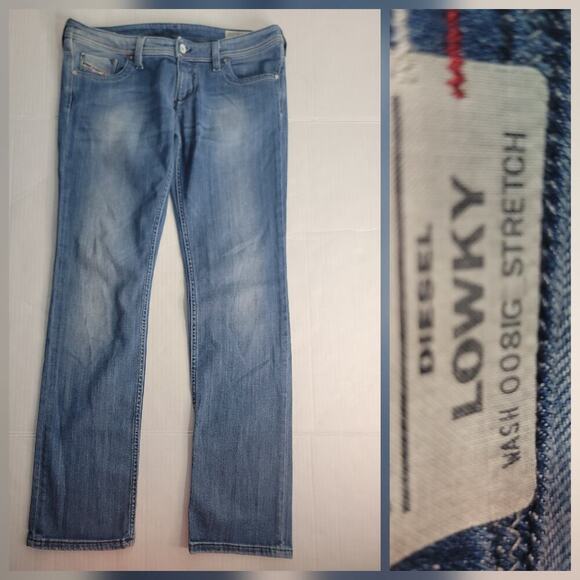 DIESEL Lowky Jeans Womens Sz 30 Low Rise Slim Straight Embroidered VTG 90' Y2K - Picture 1 of 12